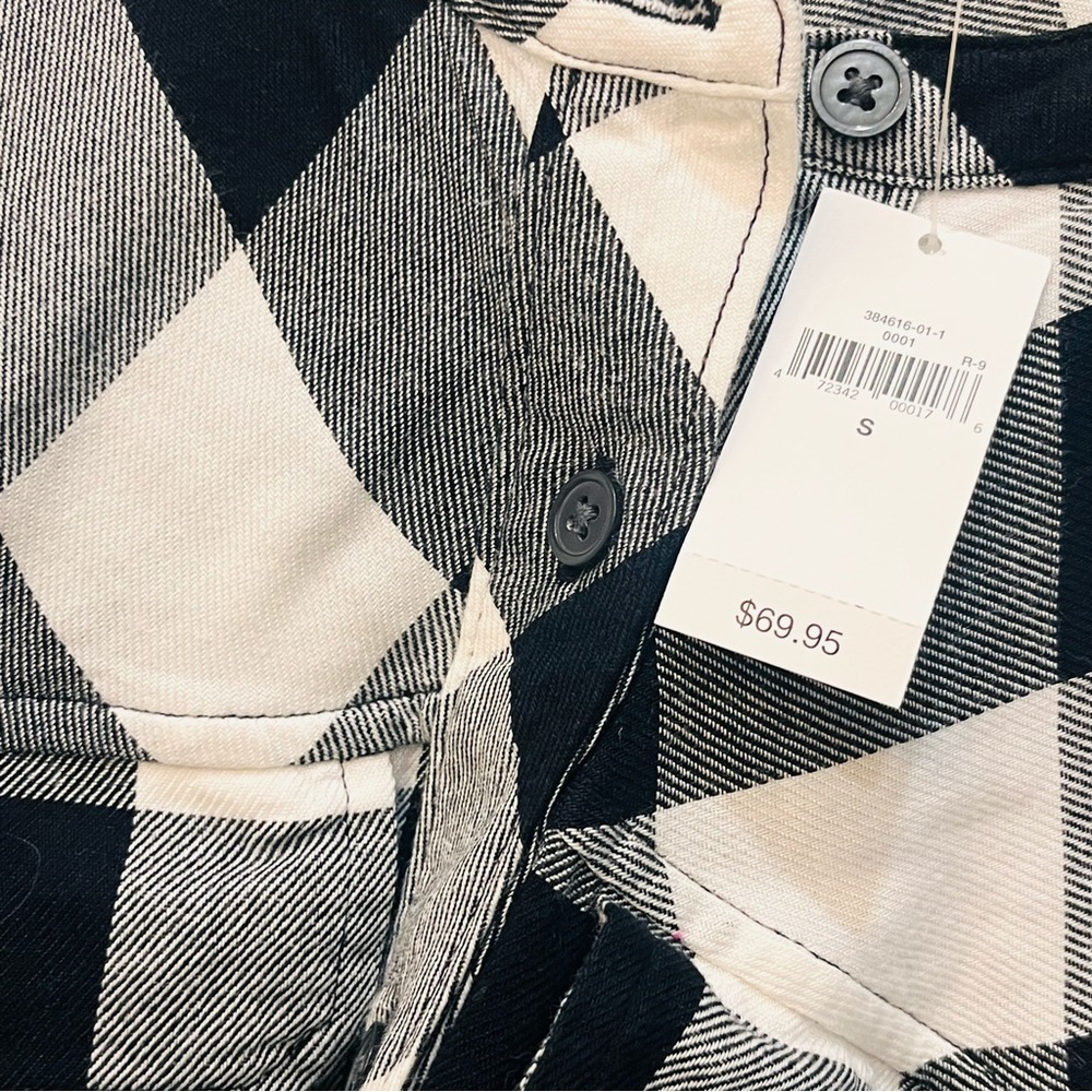 NWT Gap Checkered shirtdress black white size small - Picture 5 of 6